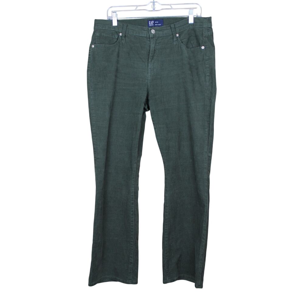 Gap Denim Dark Green Baby Boot Lightweight Mid Rise Corduroy Casual Preppy Pants